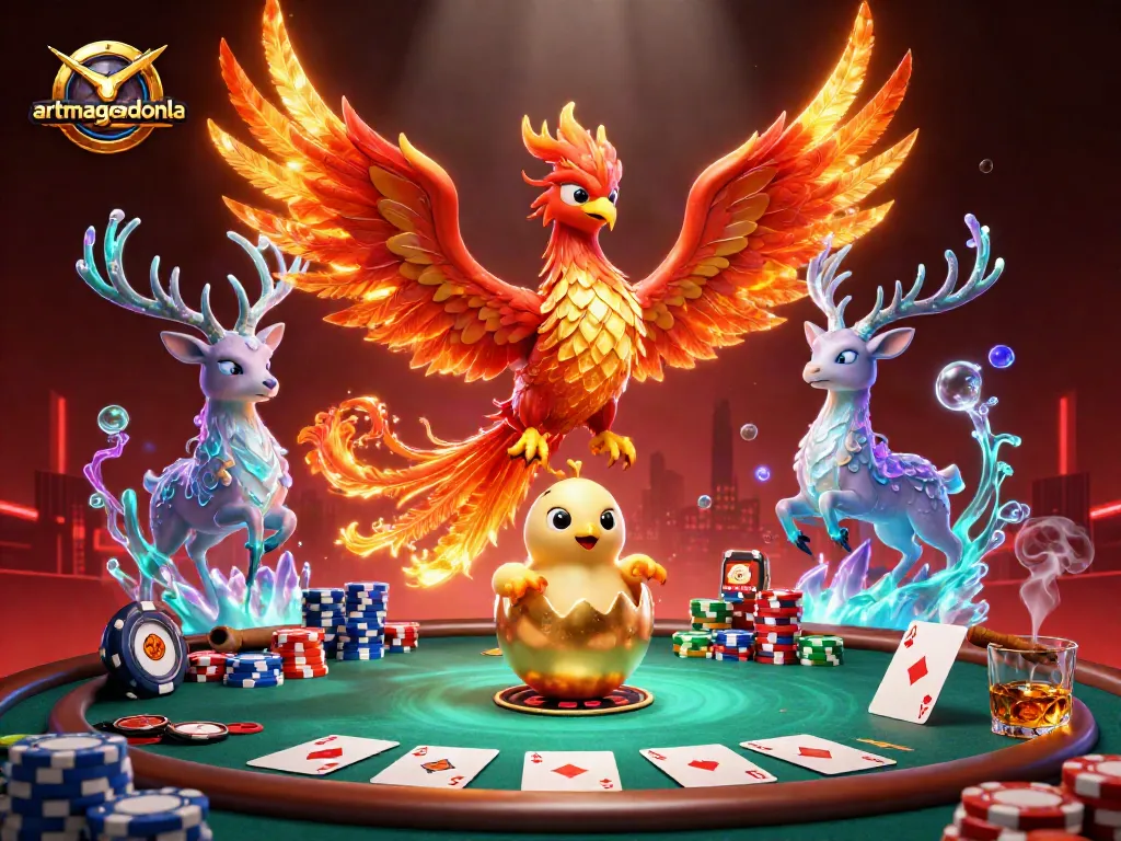 Engage with artmageddonla's captivating poker scene featuring dynamic characters and rich casino elements.