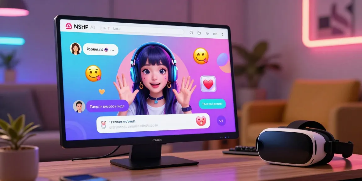 Interactive user experience with ecchi ai character in a cozy digital lounge, showcasing engaging chat interface and playful atmosphere.