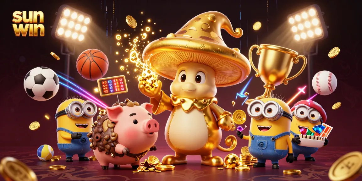 Experience thrilling victories with sun win in this vibrant casino adventure illustration.